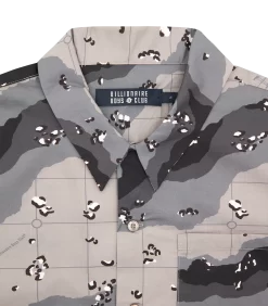 CAMO BOWLING SHIRT - TAUPE -Fashion Style Shop B21415 PRINT 03