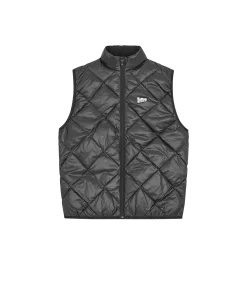 QUILTED LIGHTWEIGHT DOWN VEST - BLACK