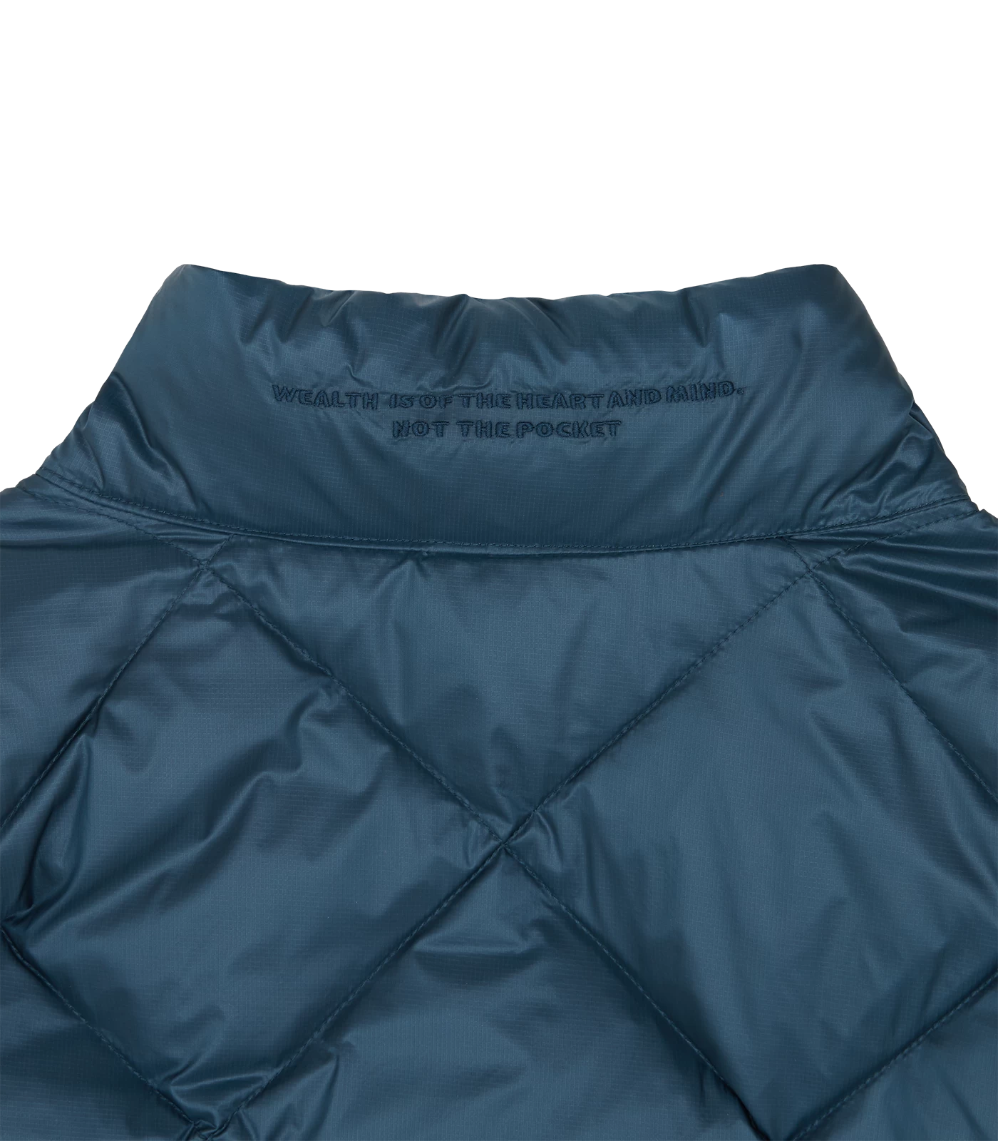 QUILTED LIGHTWEIGHT DOWN VEST - TEAL 4 QUILTED LIGHTWEIGHT DOWN VEST - TEAL - Image 4