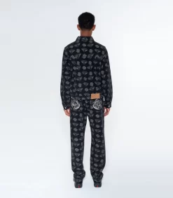 DIAMONDS & DOLLARS DENIM JACKET - BLACK -Fashion Style Shop B23409 WASHED BLACK 2