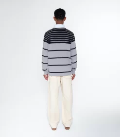 CREST RUGBY SHIRT - BLACK/GREY 9 CREST RUGBY SHIRT - BLACK/GREY -Fashion Style Shop B23426 BLACK GREY 2