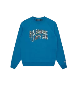 DUCK CAMO ARCH LOGO CREWNECK - BLUE