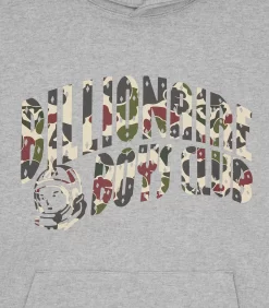 DUCK CAMO ARCH LOGO POPOVER HOOD - HEATHER GREY -Fashion Style Shop B23432 HEATHERGREY 03