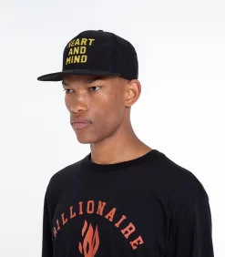 HEART AND MIND CORDUROY VISOR CAP - BLACK -Fashion Style Shop B23453 BLACK 2