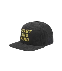 HEART AND MIND CORDUROY VISOR CAP - BLACK
