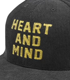 HEART AND MIND CORDUROY VISOR CAP - BLACK -Fashion Style Shop B23453 BLACK 03