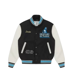 LONDON VARSITY JACKET - BLACK