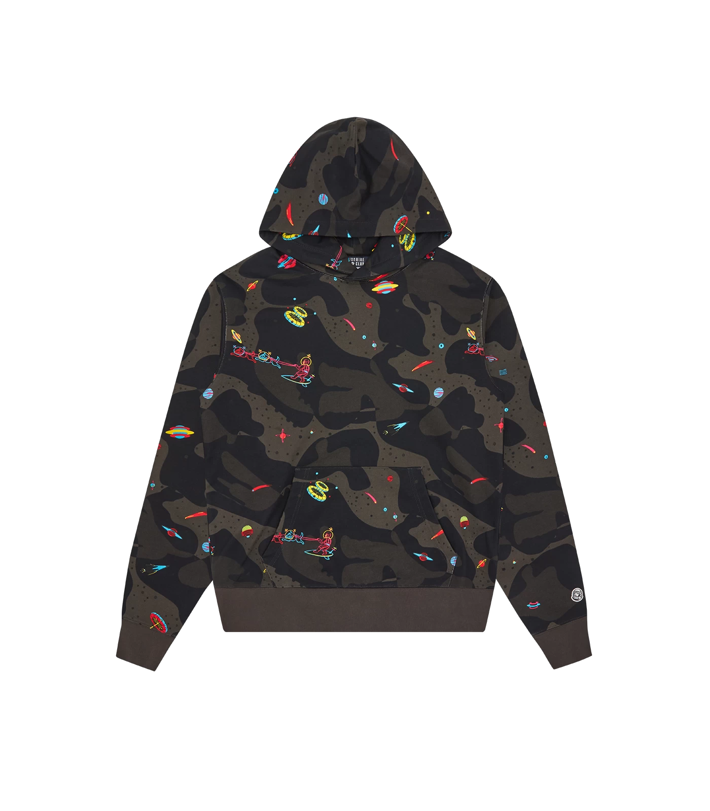 A/O SPACE CAMO POPOVER HOOD - BLACK 1 A/O SPACE CAMO POPOVER HOOD - BLACK