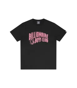 GLITTER ARCH LOGO T-SHIRT - BLACK/PINK