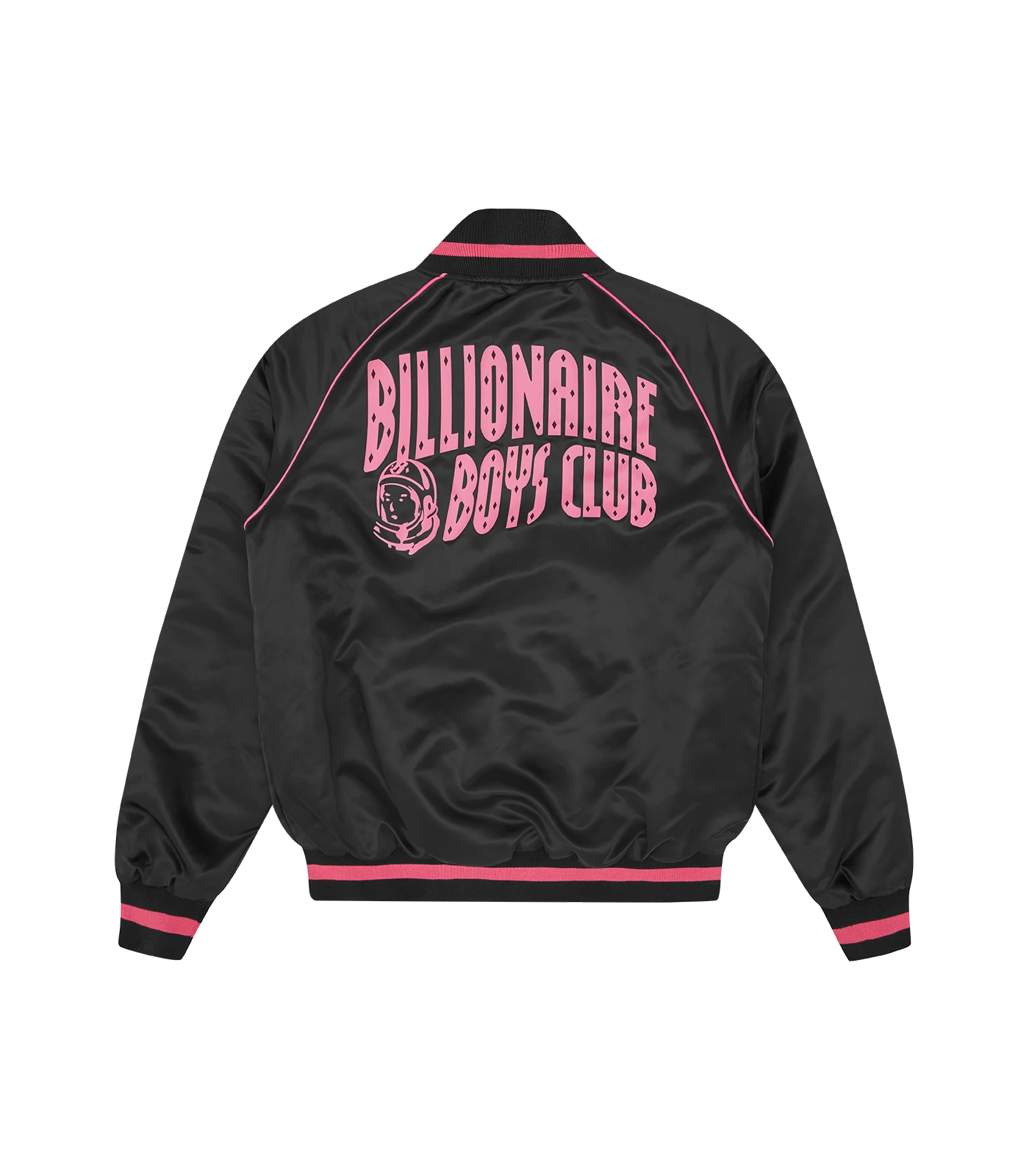 SATIN BOMBER JACKET - BLACK/PINK 2 SATIN BOMBER JACKET - BLACK/PINK - Image 2