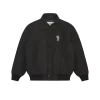 COLLARED VARSITY JACKET - BLACK