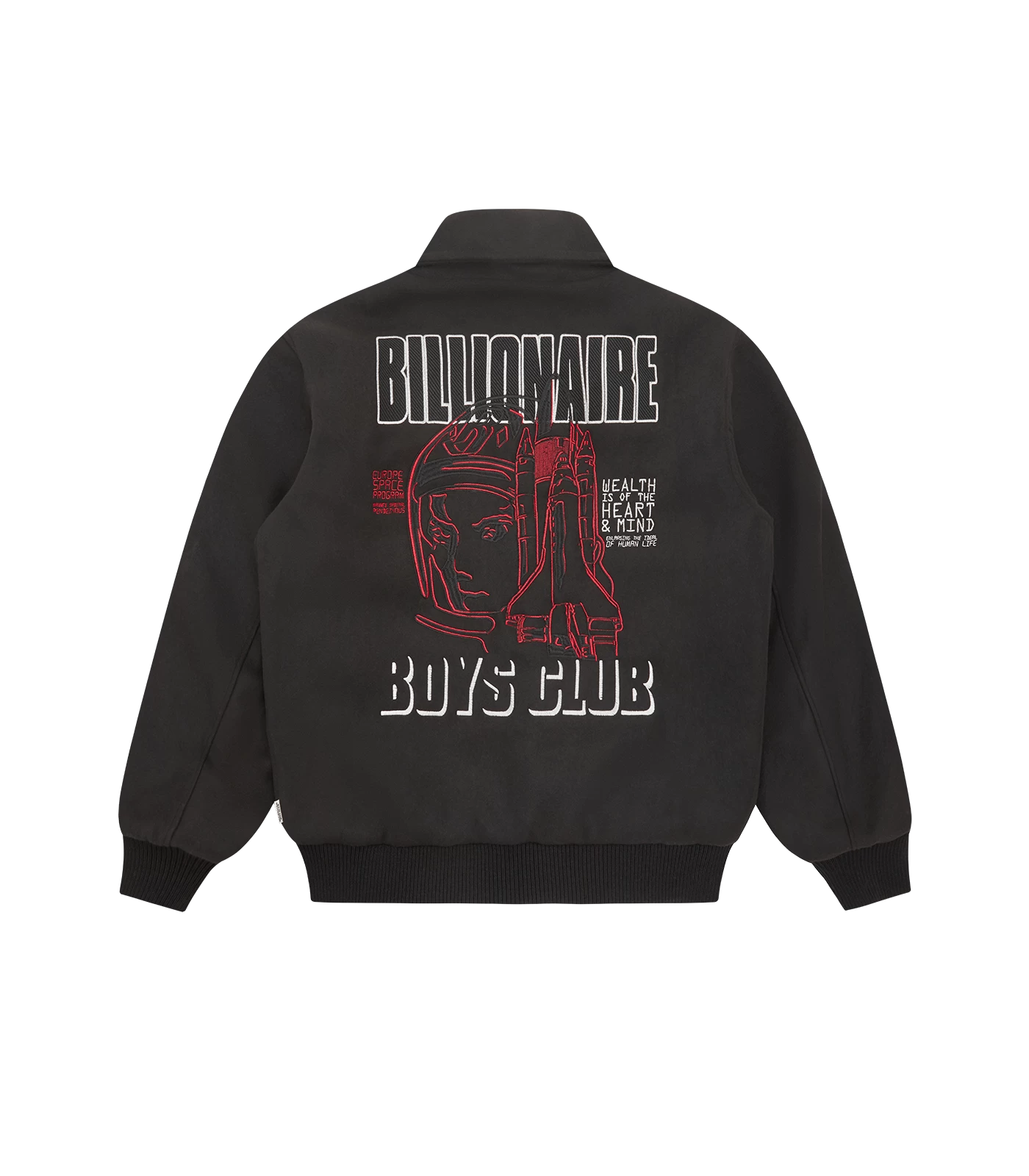 COLLARED VARSITY JACKET - BLACK 2 COLLARED VARSITY JACKET - BLACK - Image 2