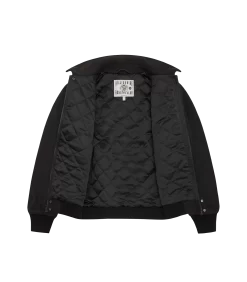 COLLARED VARSITY JACKET - BLACK 8 COLLARED VARSITY JACKET - BLACK -Fashion Style Shop B24102 BLACK 03