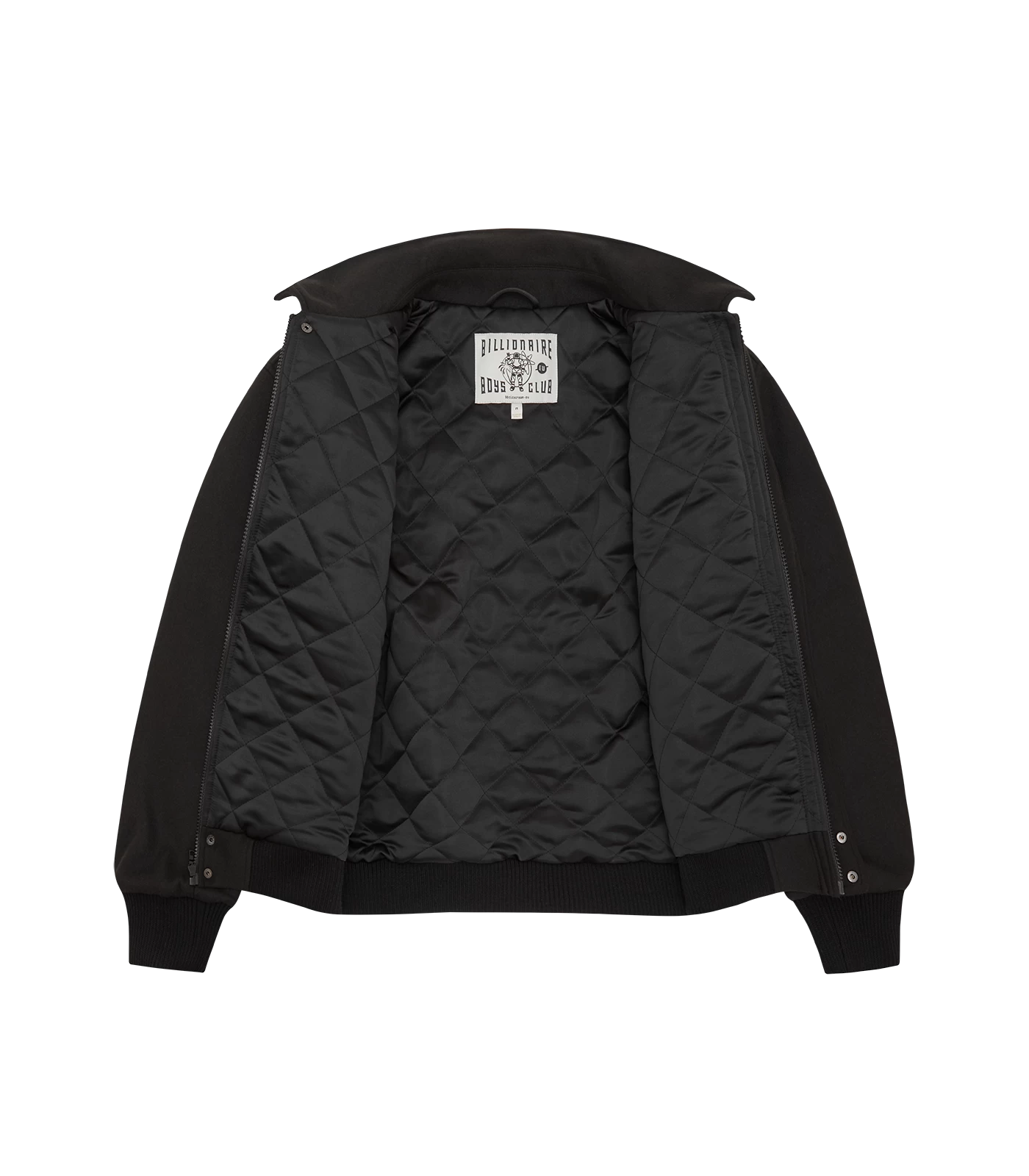 COLLARED VARSITY JACKET - BLACK 3 COLLARED VARSITY JACKET - BLACK - Image 3