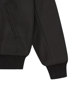 COLLARED VARSITY JACKET - BLACK 10 COLLARED VARSITY JACKET - BLACK -Fashion Style Shop B24102 BLACK 05