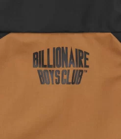 PANELLED RAIN JACKET - BLACK/BROWN -Fashion Style Shop B24105 BLACKBROWN 05