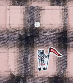 CHECK L/S SHIRT - PINK -Fashion Style Shop B24121 PINK 04