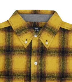 CHECK L/S SHIRT - YELLOW -Fashion Style Shop B24121 YELLOW 03