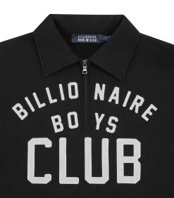 COLLARED HALF ZIP SWEATER - BLACK -Fashion Style Shop B24125 BLACK 03