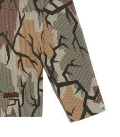 CAMO WAFFLE L/S T-SHIRT - MULTI CAMO -Fashion Style Shop B24132 CAMO 03