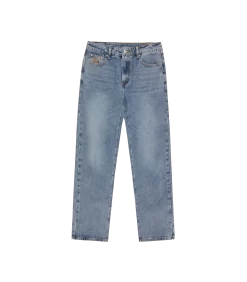 DIAMOND & DOLLAR EMBROIDERED DENIM PANTS - STONEWASH BLUE