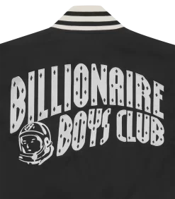 ARCH LOGO LIGHTWEIGHT VARSITY JACKET - BLACK -Fashion Style Shop B24201 BLACK 05