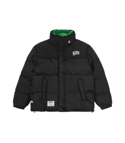 FIRST DOWN REVERSIBLE BUBBLE DOWN JACKET - GREEN/BLACK 17 FIRST DOWN REVERSIBLE BUBBLE DOWN JACKET - GREEN/BLACK -Fashion Style Shop BBCJP233X0004 BLACKGREEN 01
