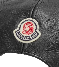 LEATHER BASEBALL CAP -Fashion Style Shop BBCxMONCLER CAP BLACK 03