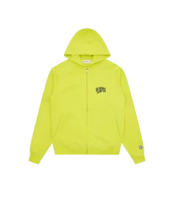 SMALL ARCH LOGO ZIP THROUGH HOOD - ACID YELLOW