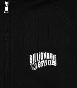SMALL ARCH LOGO ZIP THROUGH HOOD - BLACK -Fashion Style Shop BC006 BLACK 00007