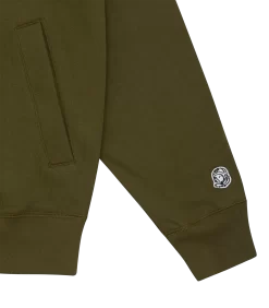 SMALL ARCH LOGO ZIP THROUGH - OLIVE 9 SMALL ARCH LOGO ZIP THROUGH - OLIVE -Fashion Style Shop BC006 OLIVE 04