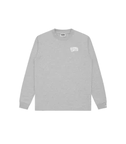 SMALL ARCH LOGO L/S T-SHIRT - HEATHER GREY