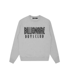STRAIGHT LOGO CREWNECK - HEATHER GREY