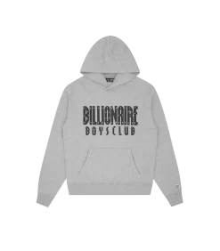 STRAIGHT LOGO POPOVER HOOD - HEATHER GREY