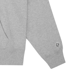 STRAIGHT LOGO POPOVER HOOD - HEATHER GREY -Fashion Style Shop BC029 HEATHERGREY 04