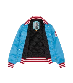 KIDS SATIN BOMBER JACKET - BLUE -Fashion Style Shop BK23106 BLUE 3