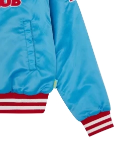 KIDS SATIN BOMBER JACKET - BLUE -Fashion Style Shop BK23106 BLUE 6