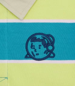 KIDS STRIPED L/S RUGBY SHIRT - TEAL -Fashion Style Shop BK23116 GREENSTRIPE 3