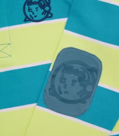 KIDS STRIPED L/S RUGBY SHIRT - TEAL -Fashion Style Shop BK23116 GREENSTRIPE 5