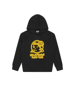KIDS CHAINSTITCH LOGO POPOVER HOOD - BLACK