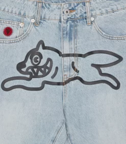 RUNNING DOG DENIM PANT - LIGHT WASH -Fashion Style Shop IC22207 LIGHTBLUEWASHBLACKPRINT 03