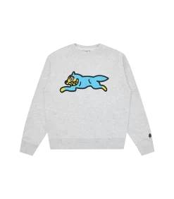 RUNNING DOG CREWNECK - HEATHER GREY