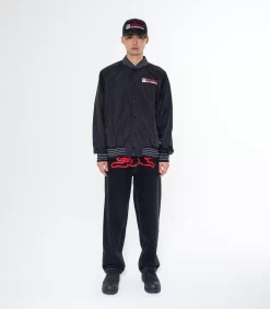 NYLON BOMBER JACKET - BLACK -Fashion Style Shop IC23405 BLACK 1