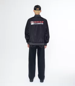 NYLON BOMBER JACKET - BLACK -Fashion Style Shop IC23405 BLACK 2