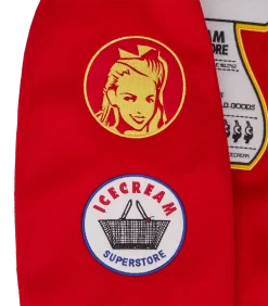 ICECREAM SUPPLIES VARSITY JACKET - RED -Fashion Style Shop IC23407 RED 07