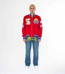 ICECREAM SUPPLIES VARSITY JACKET - RED -Fashion Style Shop IC23407 RED 1