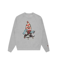 SKATE CONE CREWNECK - HEATHER GREY