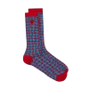 HOUNDSTOOTH SOCKS - BLUE/RED