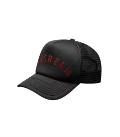 RHINESTONE LOGO TRUCKER - BLACK