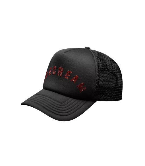 RHINESTONE LOGO TRUCKER - BLACK -Fashion Style Shop IC23S15BLACK 1